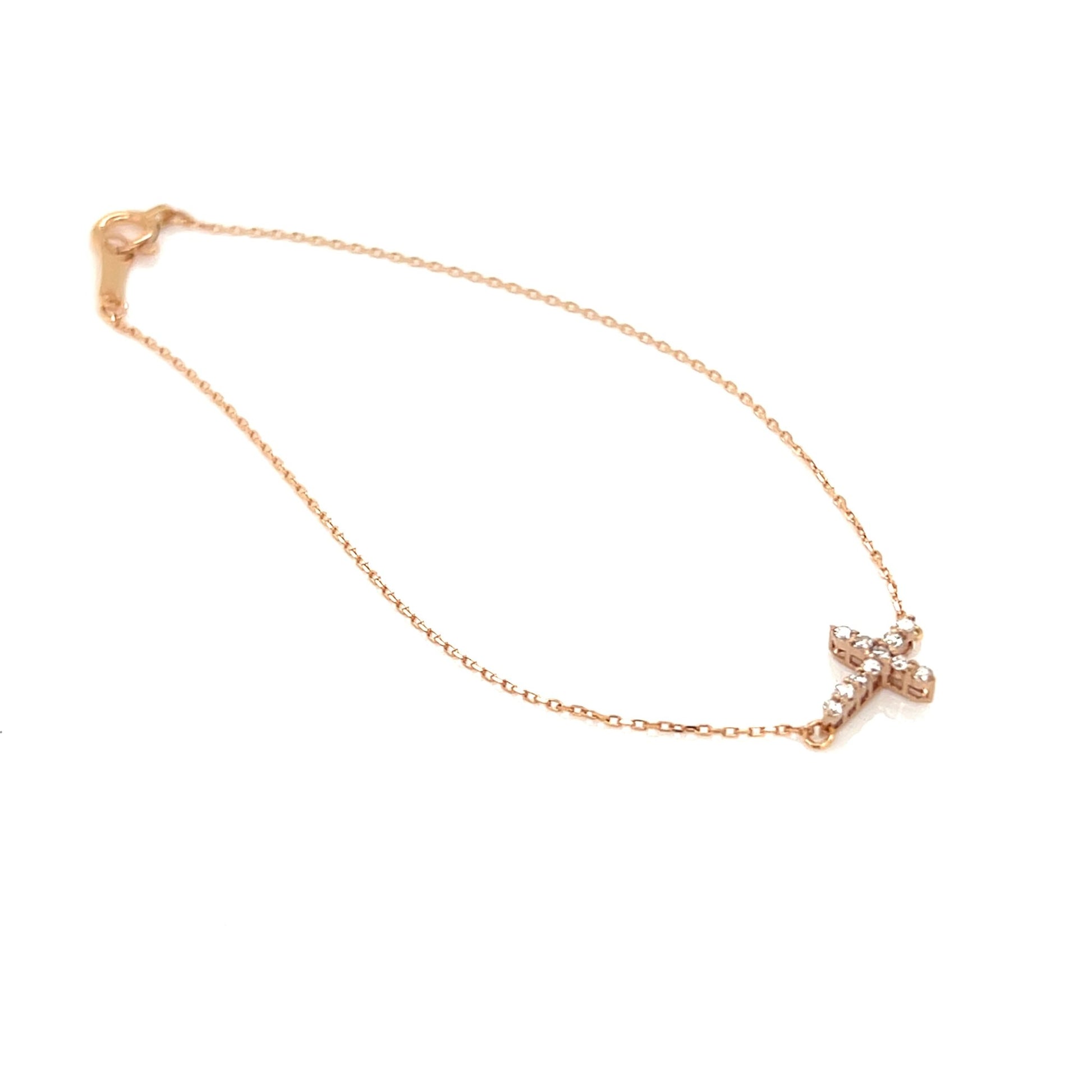 11 Dia Cross Bracelet 0.08ct - JMW Jewelry Wholesale