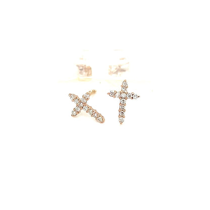 11 Dia Cross Earrings 0.1ct - JMW Jewelry Wholesale