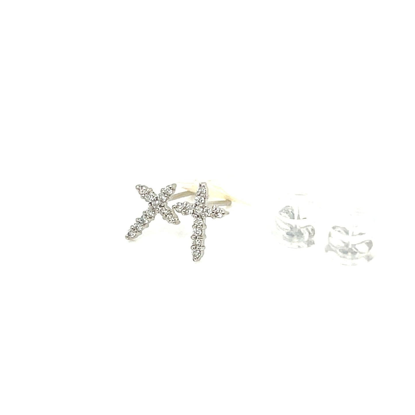 11 Dia Cross Earrings 0.1ct - JMW Jewelry Wholesale