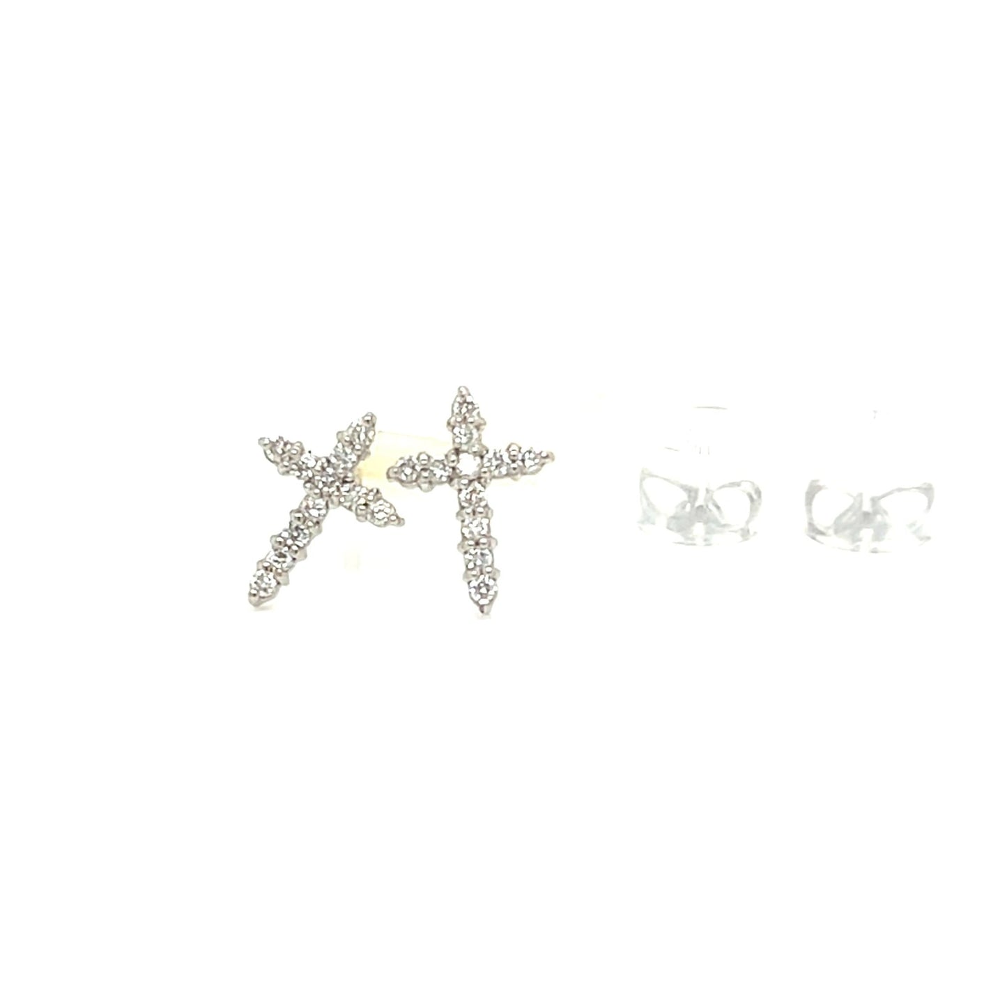 11 Dia Cross Earrings 0.1ct - JMW Jewelry Wholesale