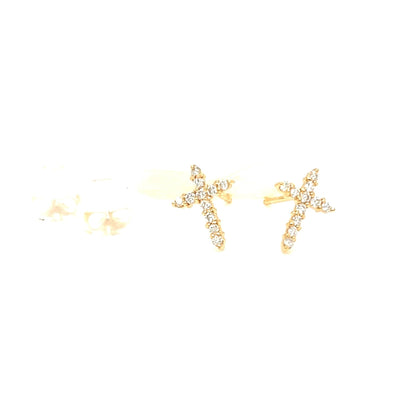 11 Dia Cross Earrings 0.1ct - JMW Jewelry Wholesale