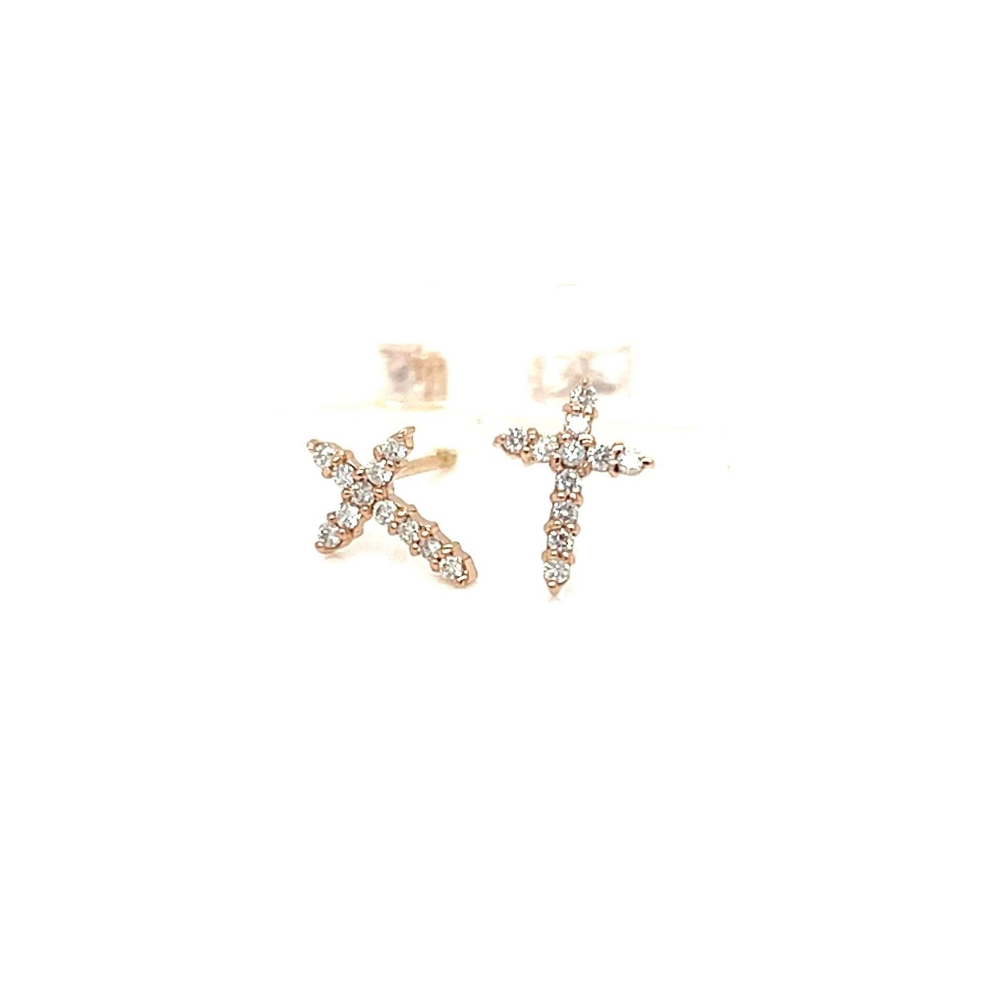 11 Dia Cross Earrings 0.1ct - JMW Jewelry Wholesale