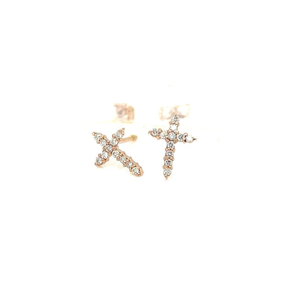 11 Dia Cross Earrings 0.1ct - JMW Jewelry Wholesale
