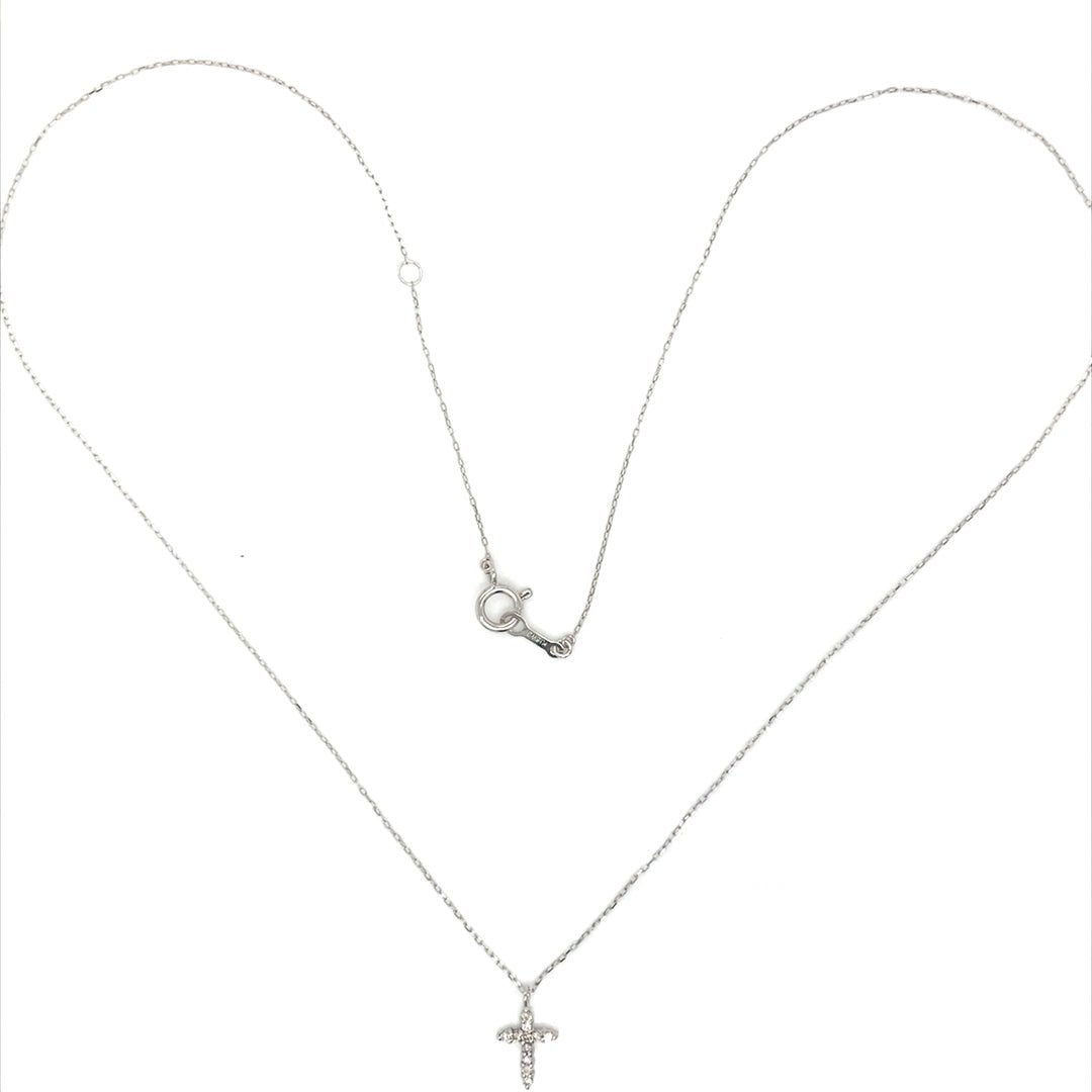 11 Dia Cross Necklace 0.05ct - JMW Jewelry Wholesale