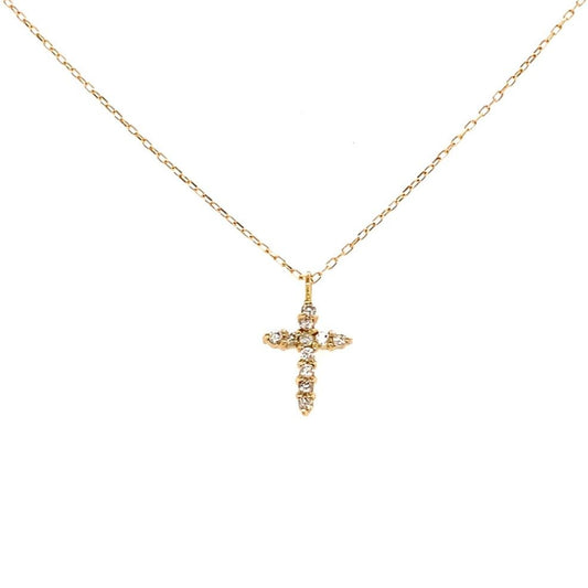 11 Dia Cross Necklace 0.05ct - JMW Jewelry Wholesale