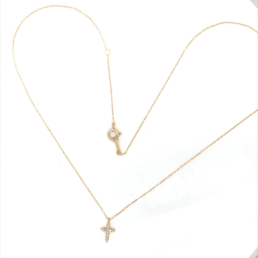 11 Dia Cross Necklace 0.05ct - JMW Jewelry Wholesale