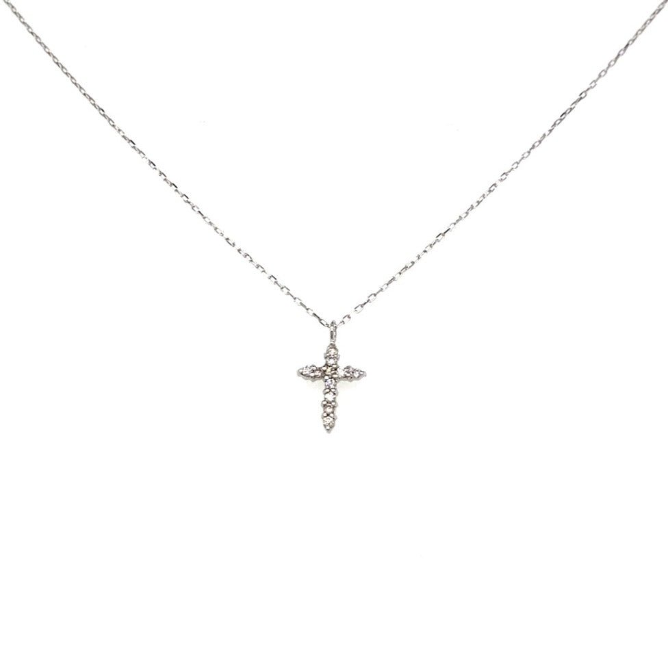 11 Dia Cross Necklace 0.05ct - JMW Jewelry Wholesale