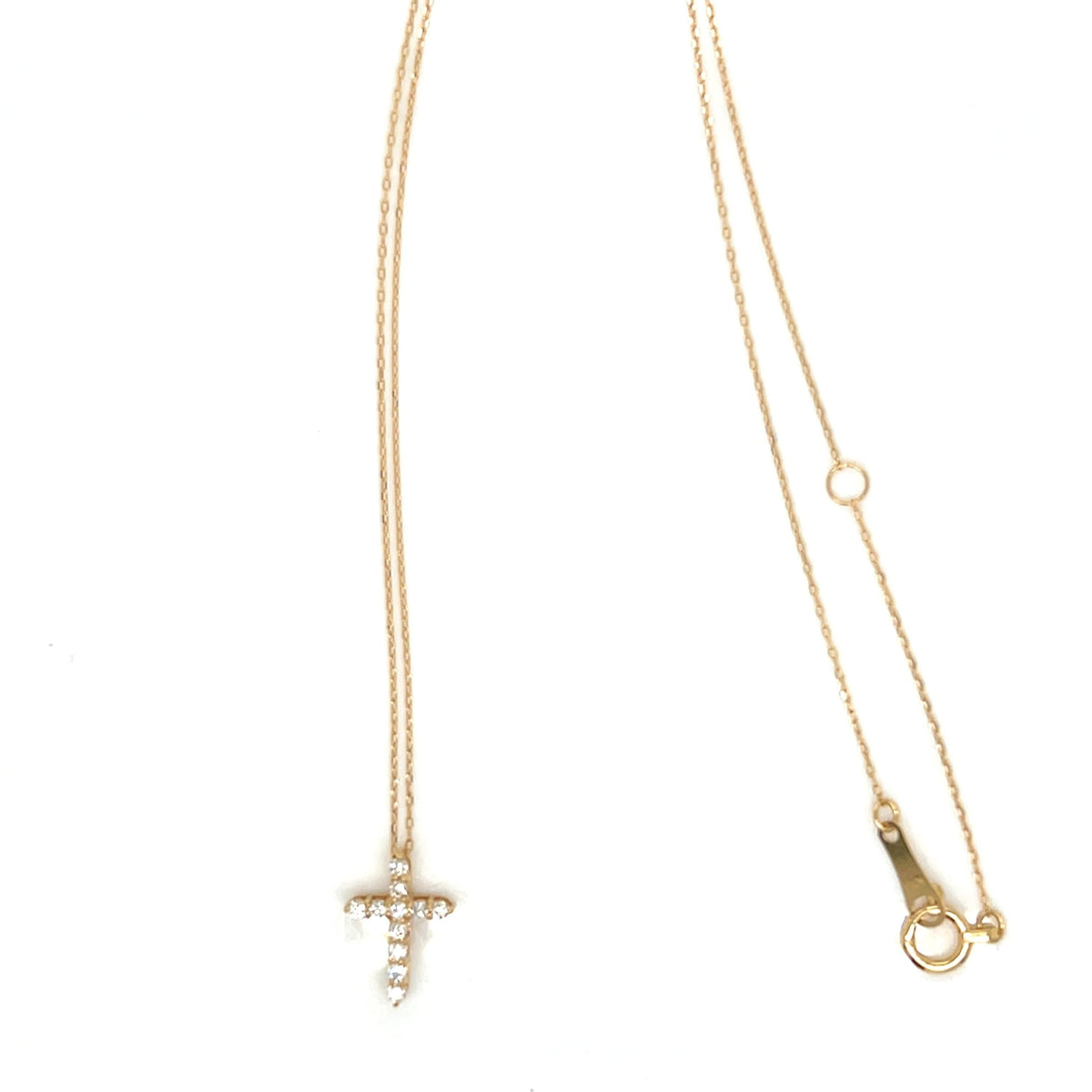 11 Dia Cross Necklace 0.1ct - JMW Jewelry Wholesale