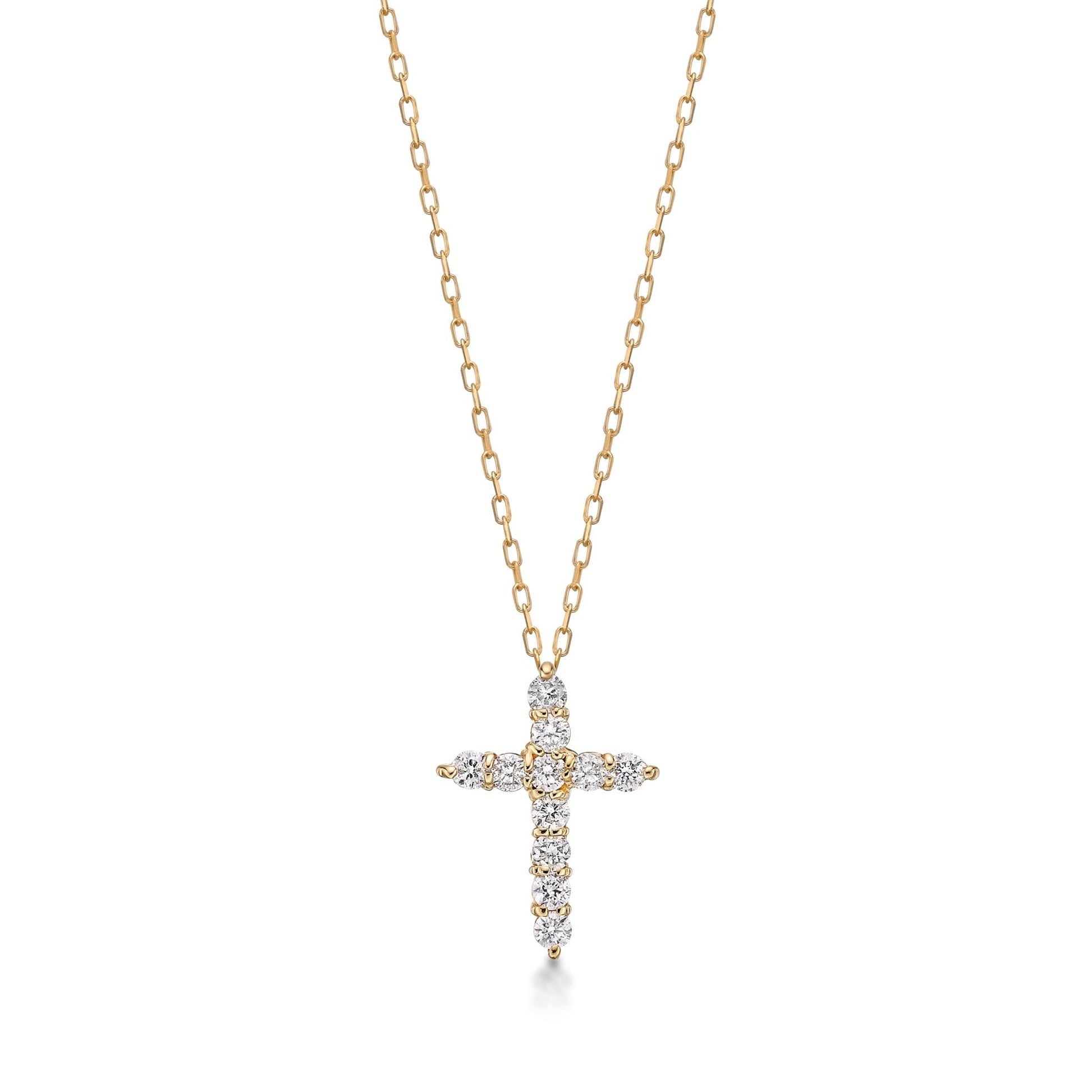 11 Dia Cross Necklace 0.1ct - JMW Jewelry Wholesale