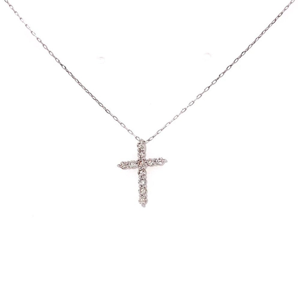 11 Dia Cross Necklace 0.25ct - JMW Jewelry Wholesale