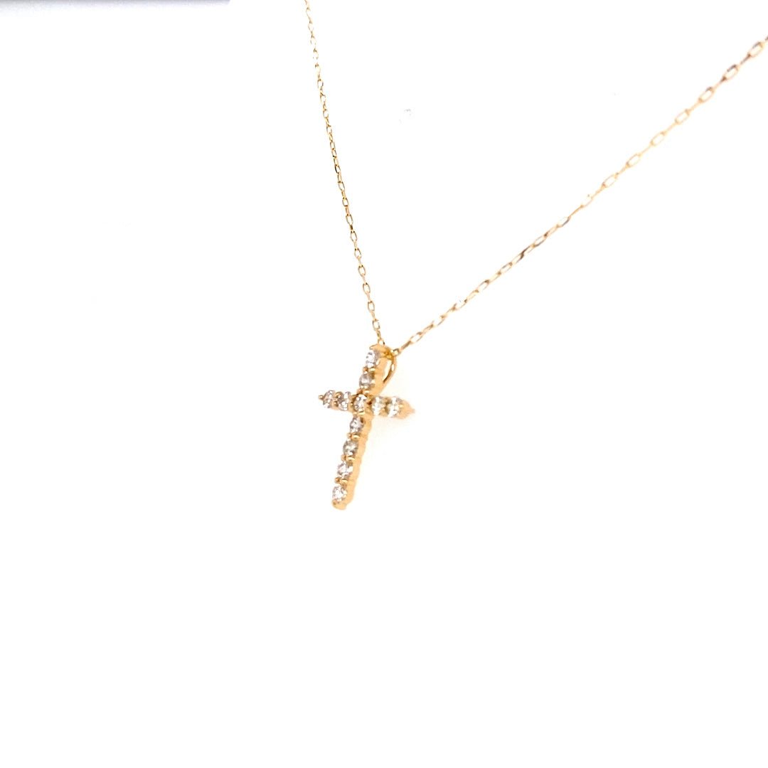 11 Dia Cross Necklace 0.25ct - JMW Jewelry Wholesale