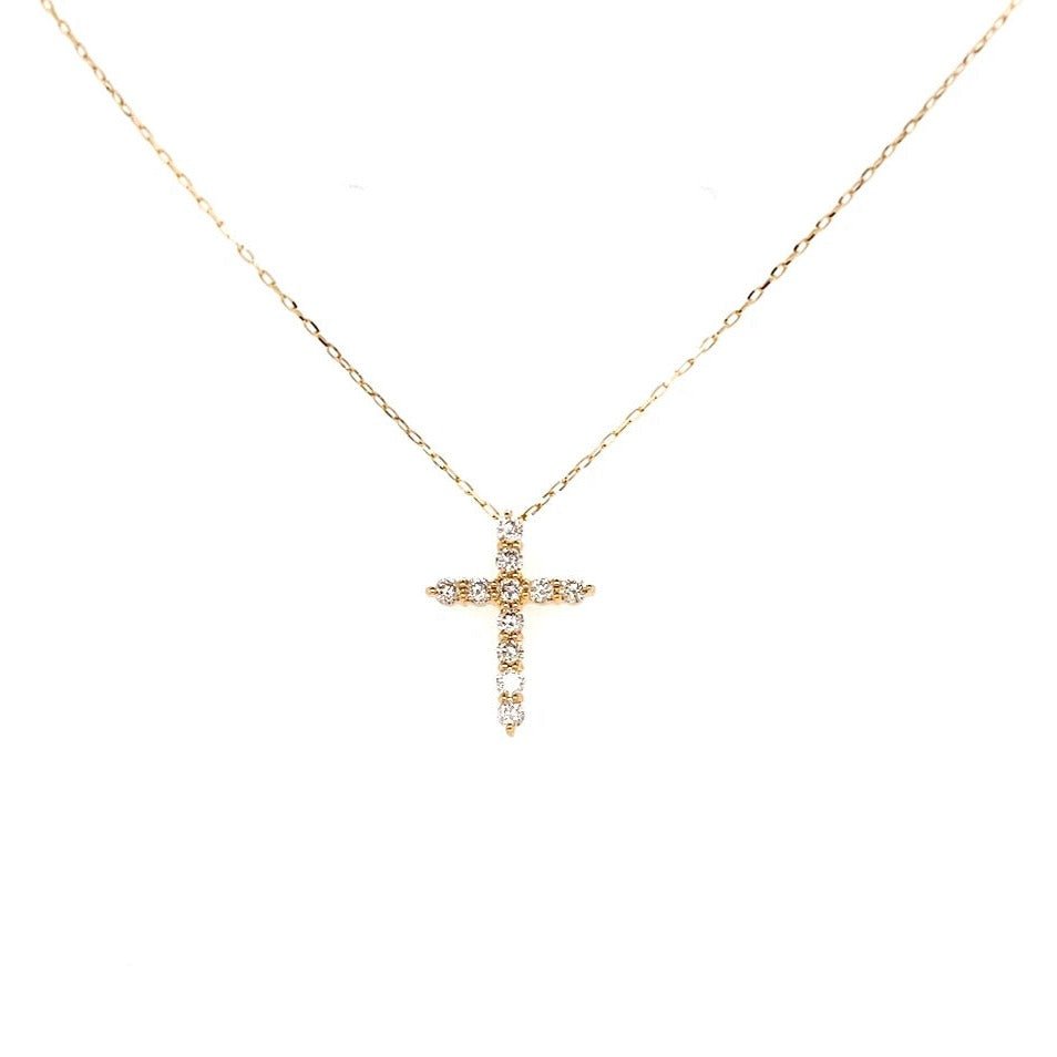 11 Dia Cross Necklace 0.25ct - JMW Jewelry Wholesale