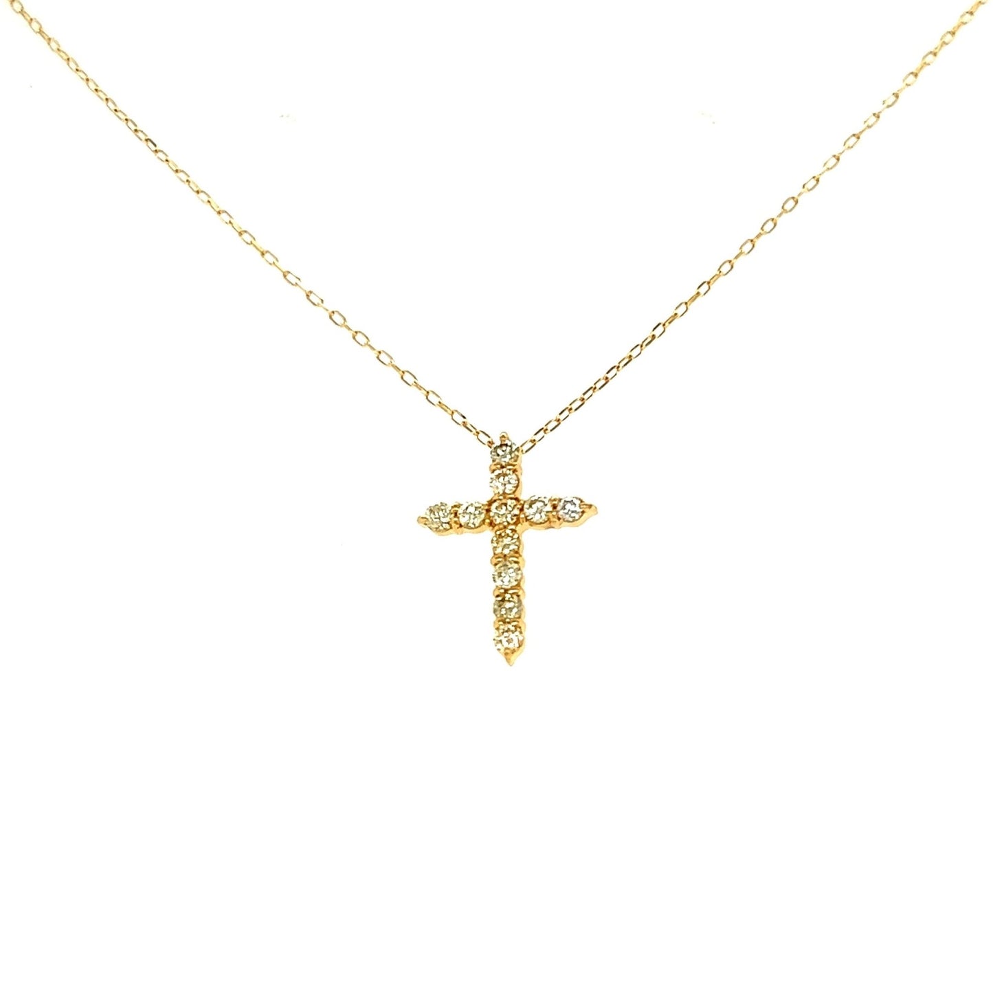 11 Dia Cross Necklace 0.2ct - JMW Jewelry Wholesale