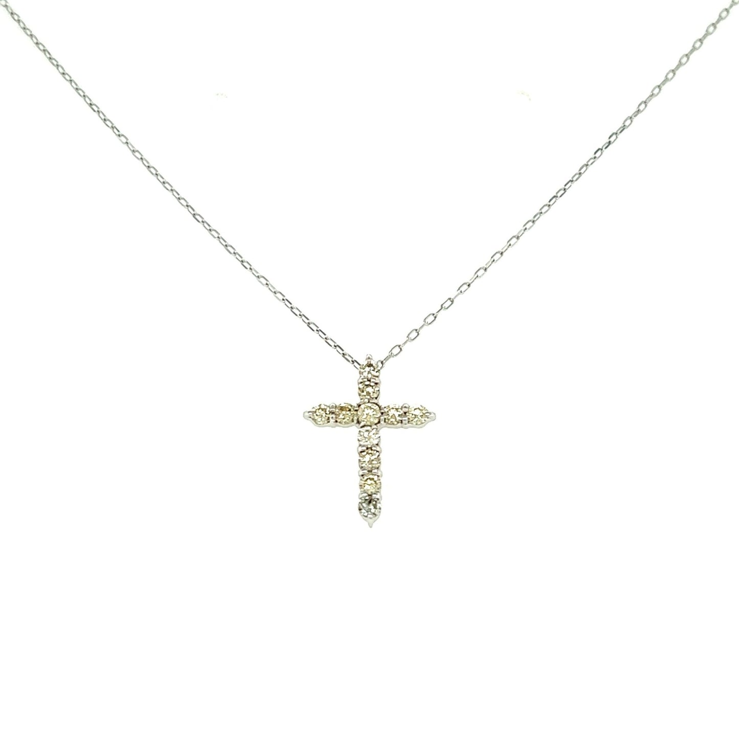 11 Dia Cross Necklace 0.2ct - JMW Jewelry Wholesale