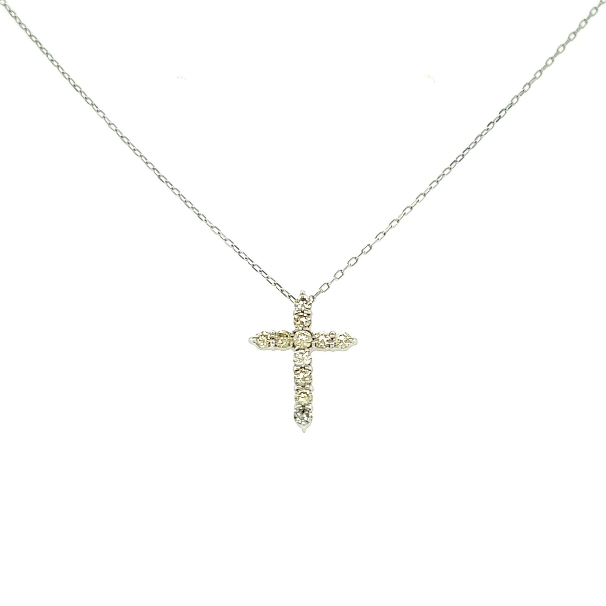 11 Dia Cross Necklace 0.2ct - JMW Jewelry Wholesale