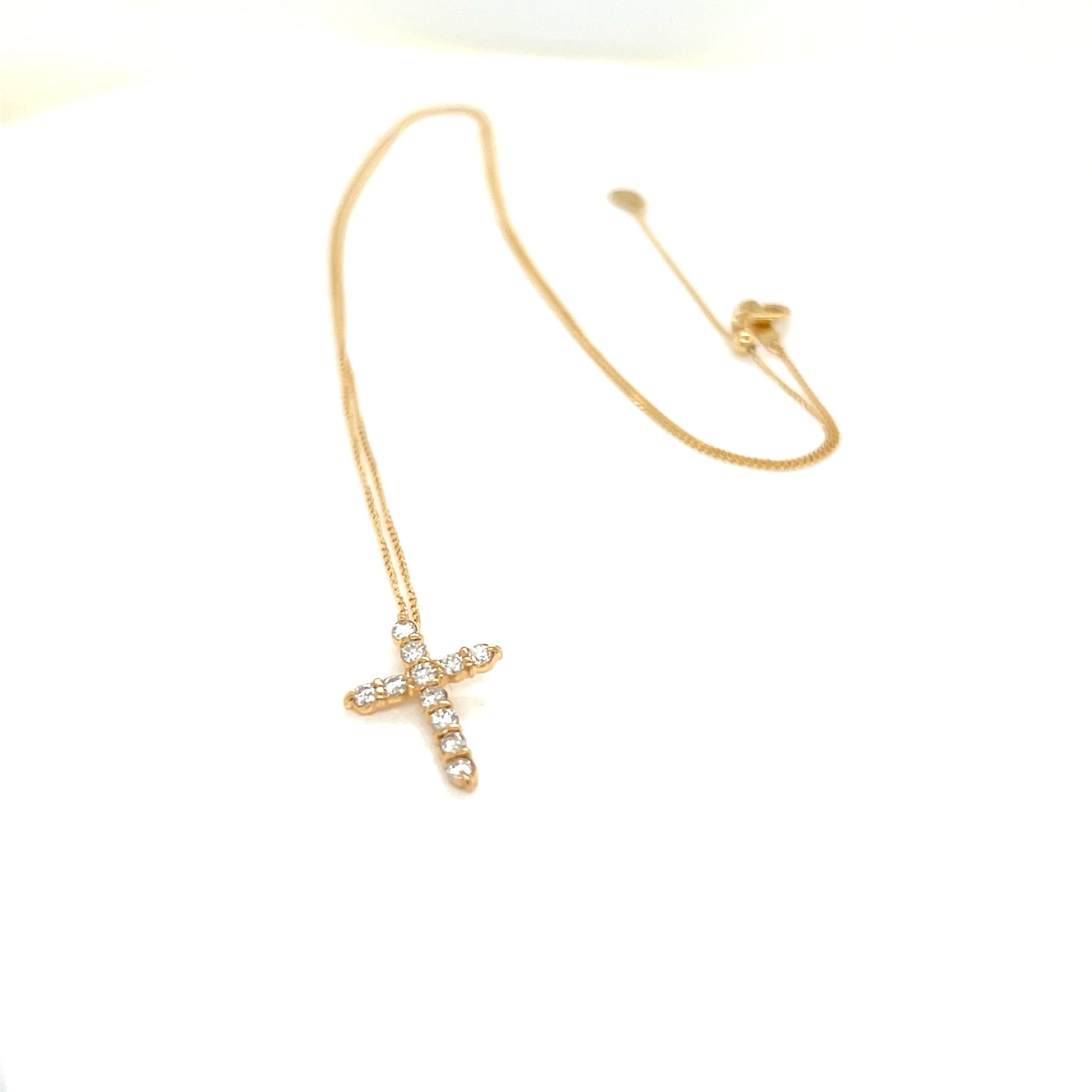 11 Dia Cross Necklace 0.3ct - JMW Jewelry Wholesale