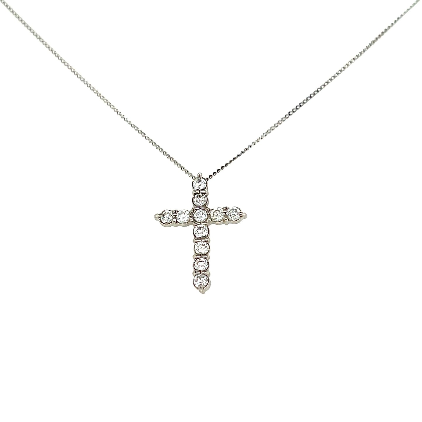 11 Dia Cross Necklace 0.3ct - JMW Jewelry Wholesale