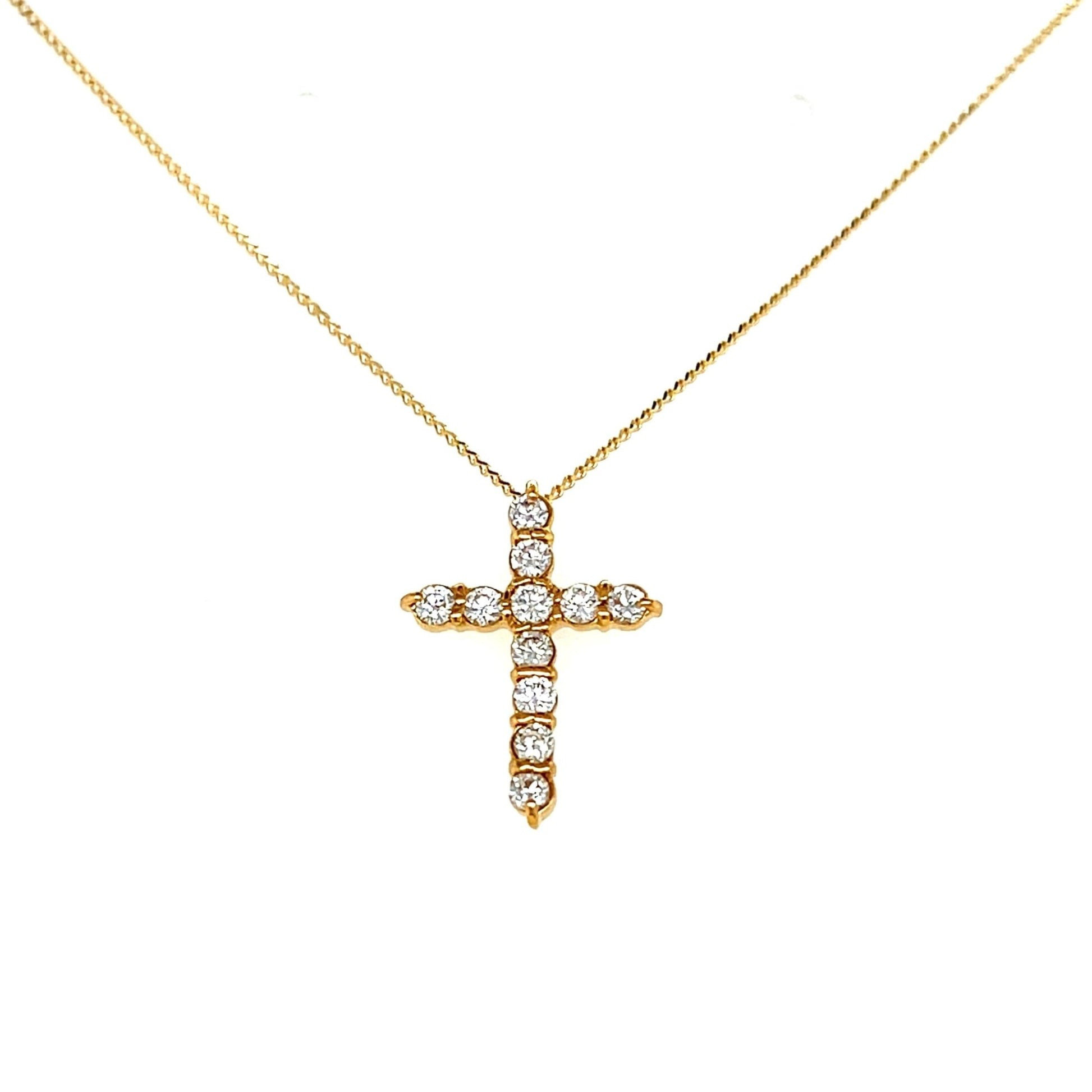 11 Dia Cross Necklace 0.3ct - JMW Jewelry Wholesale