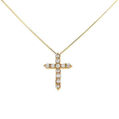 11 Dia Cross Necklace 0.3ct - JMW Jewelry Wholesale