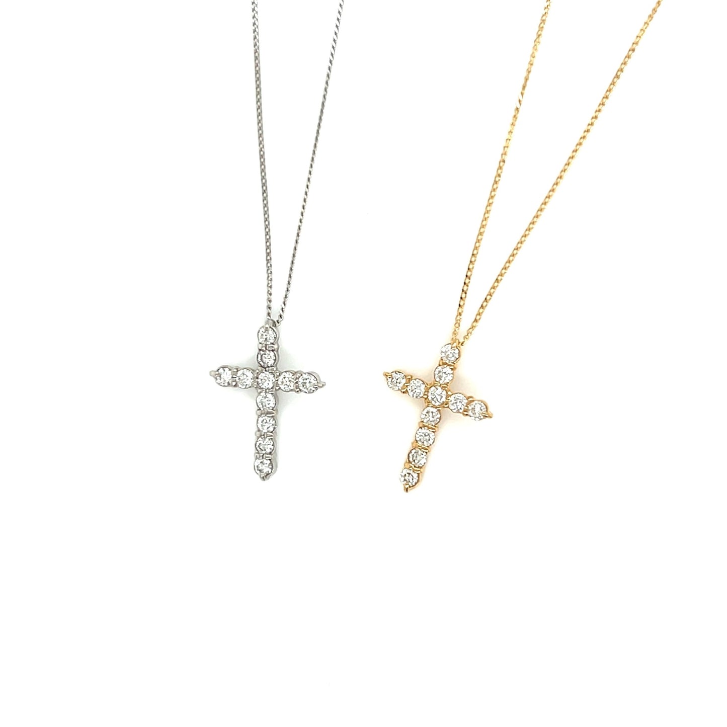 11 Dia Cross Necklace 0.3ct - JMW Jewelry Wholesale