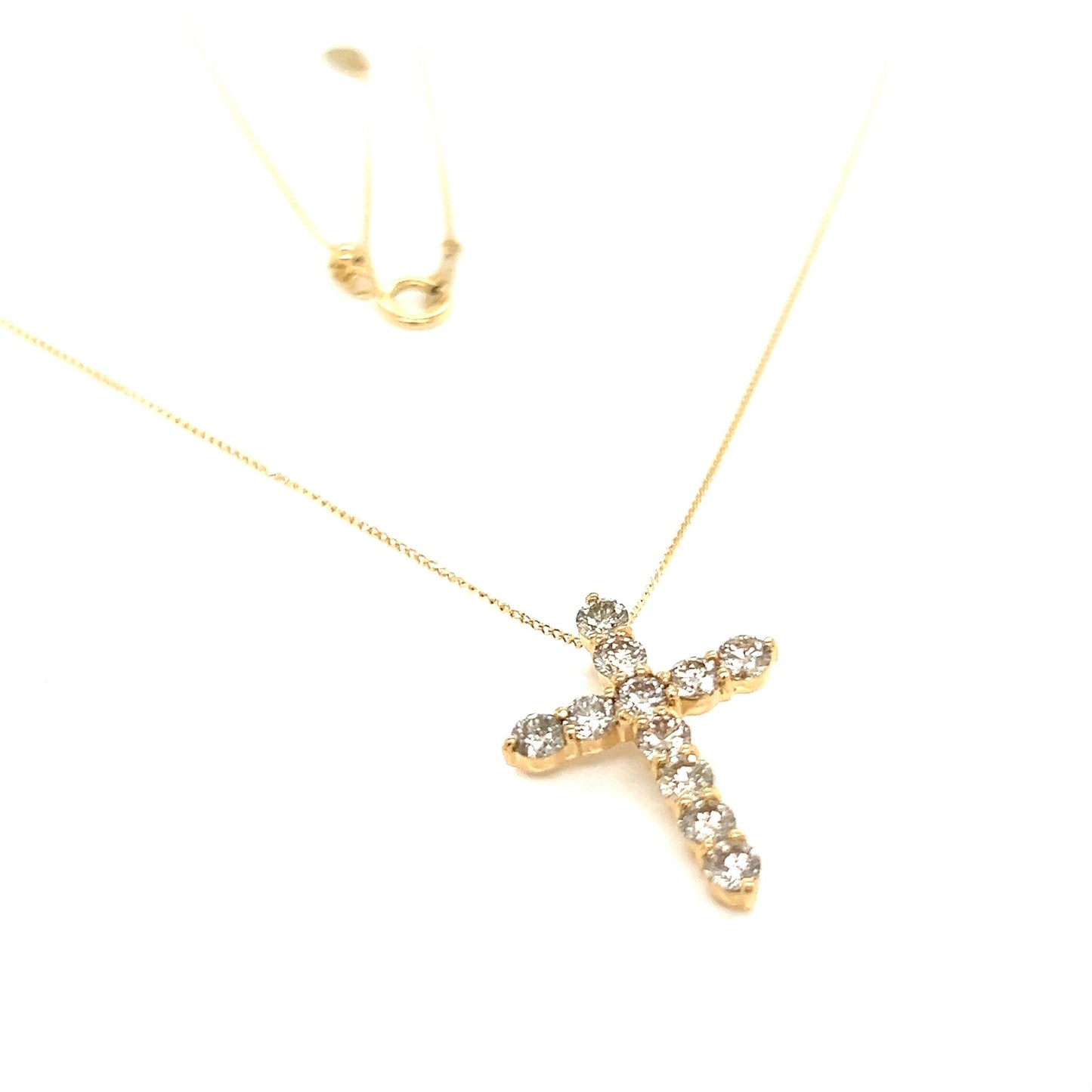 11 Dia Cross Necklace 1ct - JMW Jewelry Wholesale