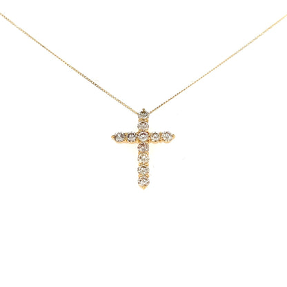 11 Dia Cross Necklace 1ct - JMW Jewelry Wholesale