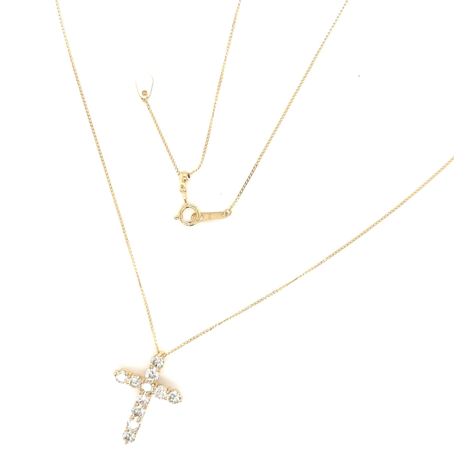 11 Dia Cross Necklace 1ct - JMW Jewelry Wholesale