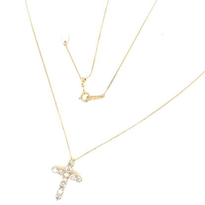 11 Dia Cross Necklace 1ct - JMW Jewelry Wholesale