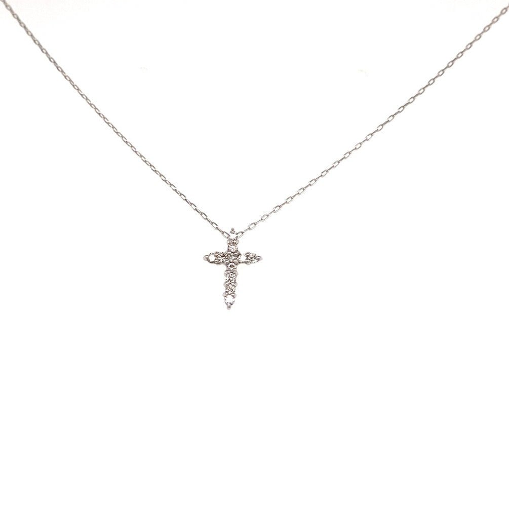 11 Dia Cross Necklace B 0.05ct - JMW Jewelry Wholesale