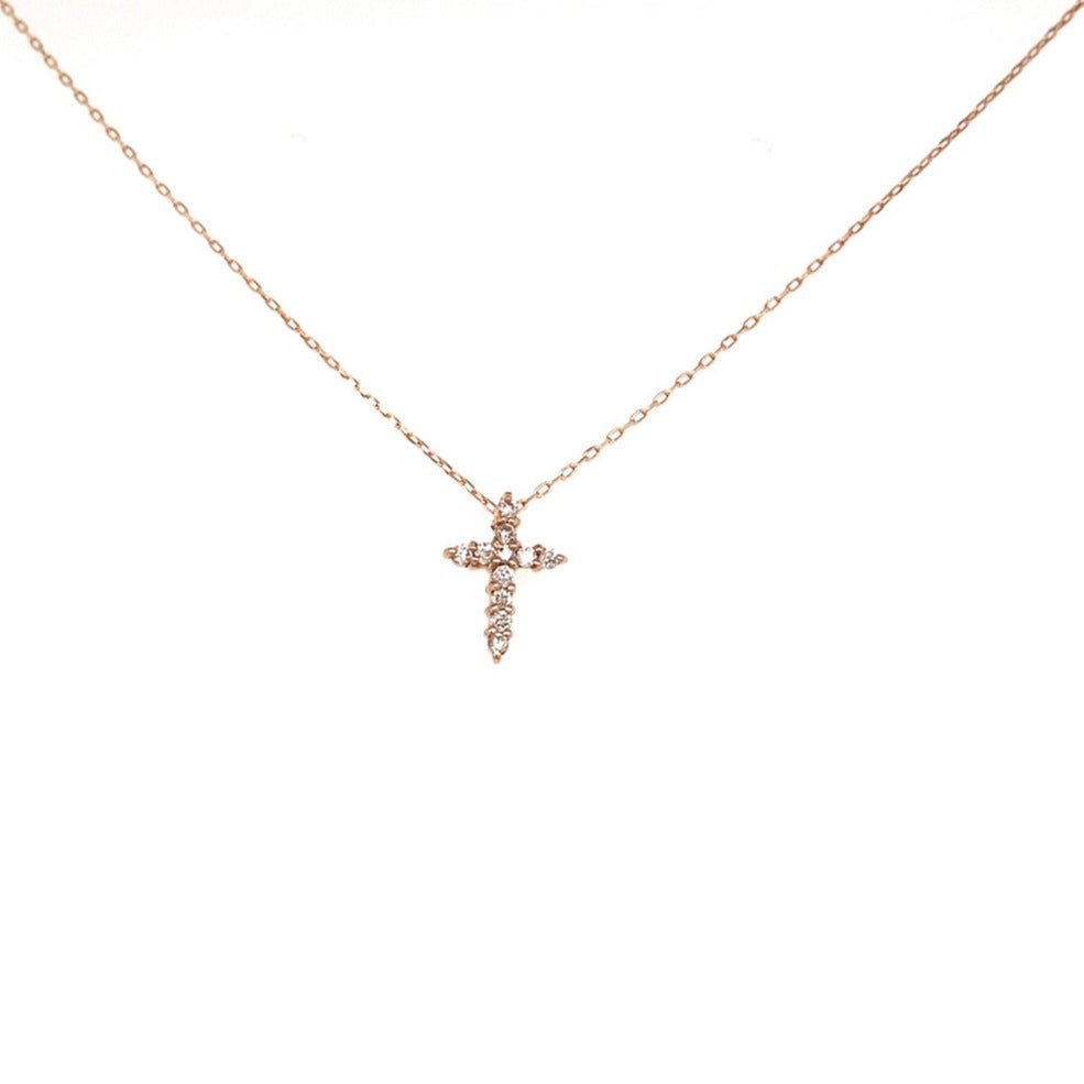 11 Dia Cross Necklace B 0.05ct - JMW Jewelry Wholesale