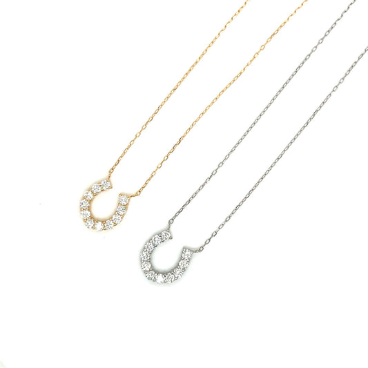 11 Dia Horseshoe Necklace 0.5ct - JMW Jewelry Wholesale