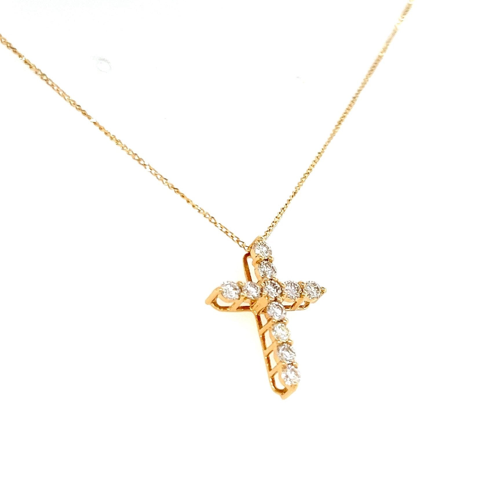 11Dia Cross Necklace 0.5ct - JMW Jewelry Wholesale