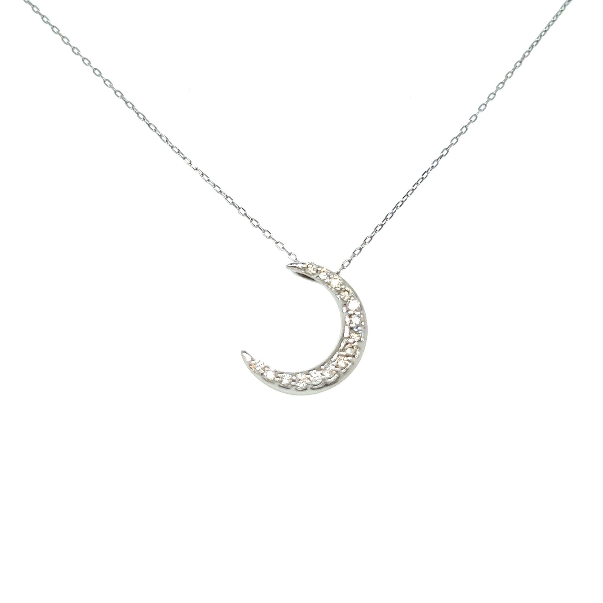 15 Dia Moon Necklace 0.18ct - JMW Jewelry Wholesale