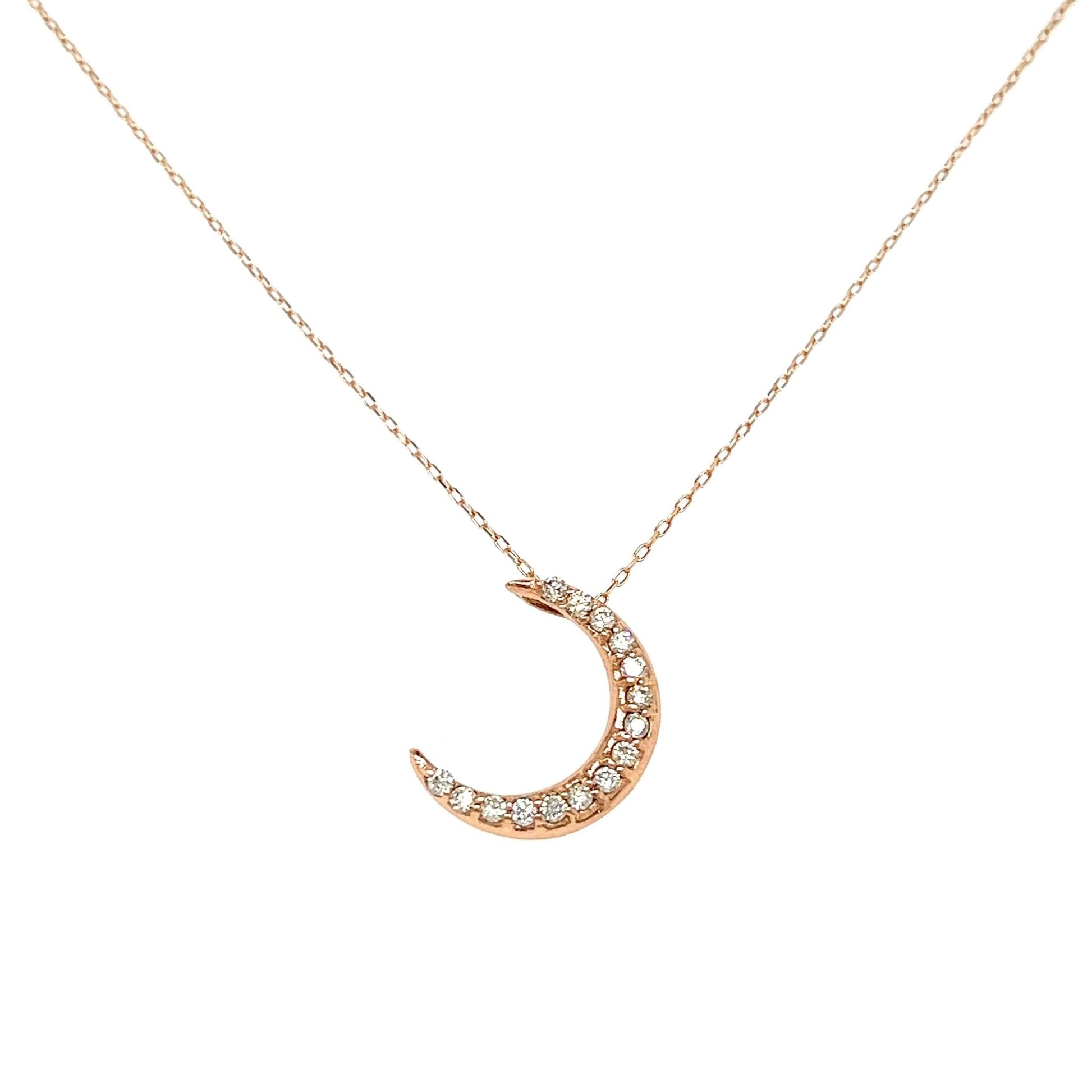 15 Dia Moon Necklace 0.18ct - JMW Jewelry Wholesale