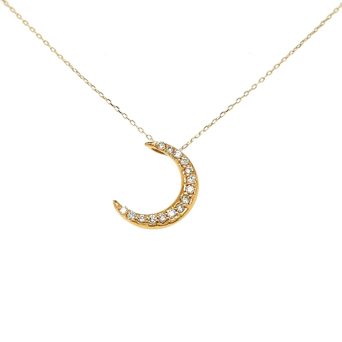 15 Dia Moon Necklace 0.18ct - JMW Jewelry Wholesale