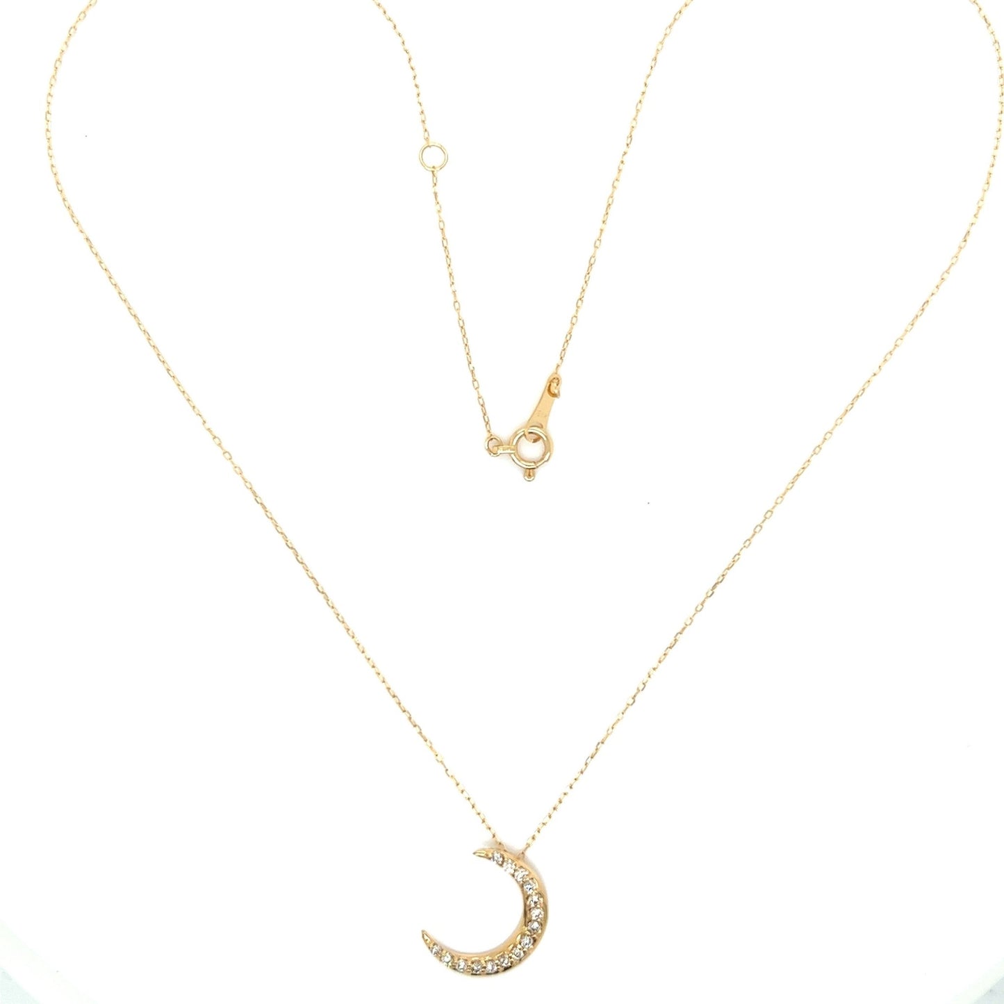 15 Dia Moon Necklace 0.18ct - JMW Jewelry Wholesale