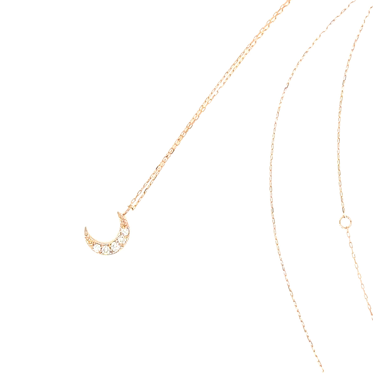 5 Dia Moon Necklace 0.1ct