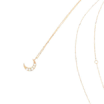 5 Dia Moon Necklace 0.1ct