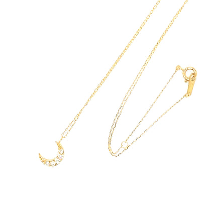 5 Dia Moon Necklace 0.1ct
