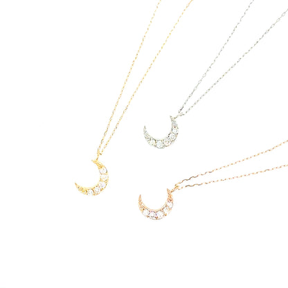 5 Dia Moon Necklace 0.1ct