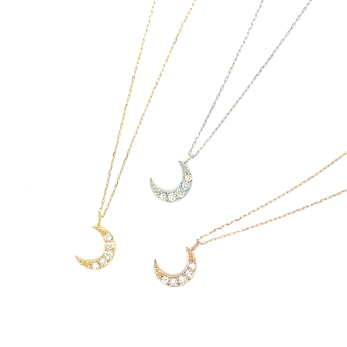 5 Dia Moon Necklace 0.1ct
