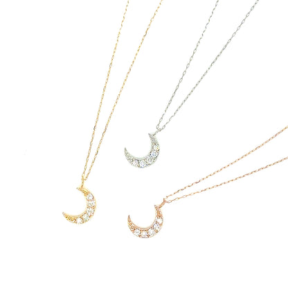 5 Dia Moon Necklace 0.1ct