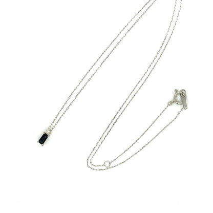 Sapphire Vertical Baguette with Dia Necklace 0.01ct