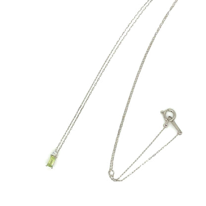 Peridot Vertical Baguette with Dia Necklace 0.01ct