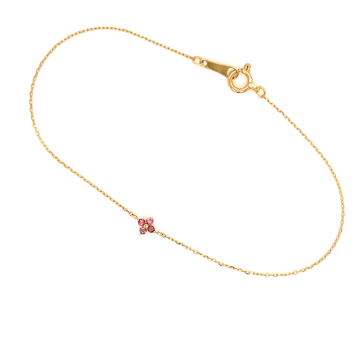 Pink Tourmaline Clover Bracelet