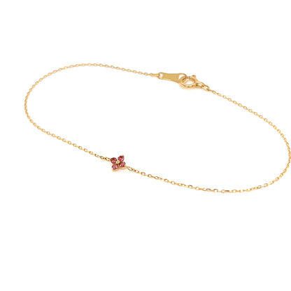 Pink Tourmaline Clover Bracelet