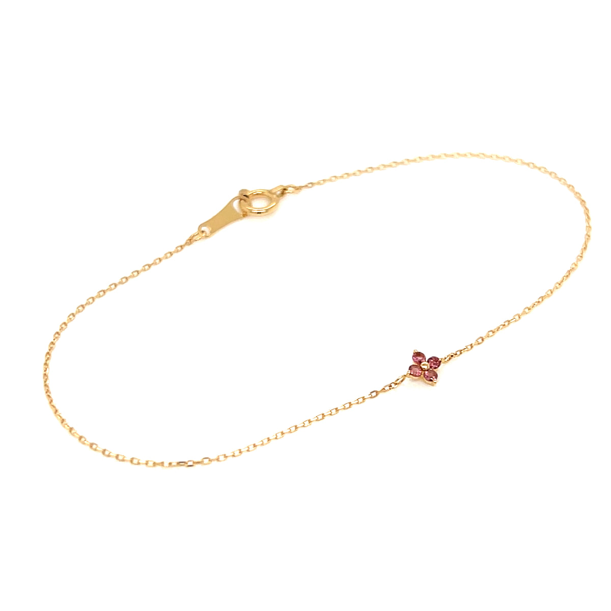 Pink Tourmaline Clover Bracelet