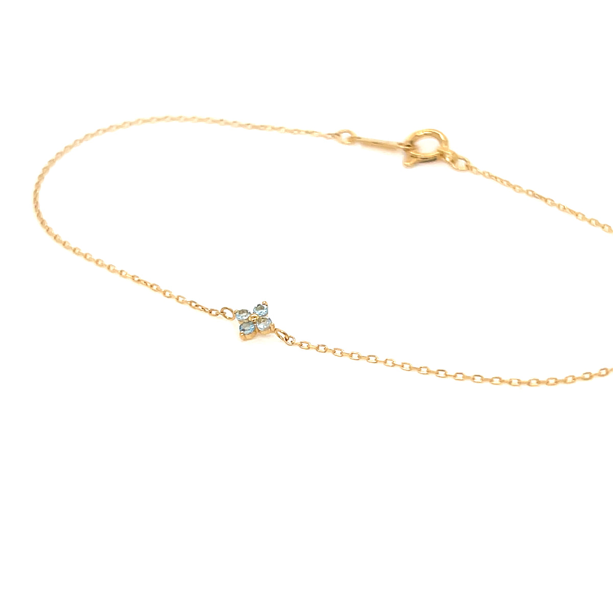Aquamarine Clover Bracelet
