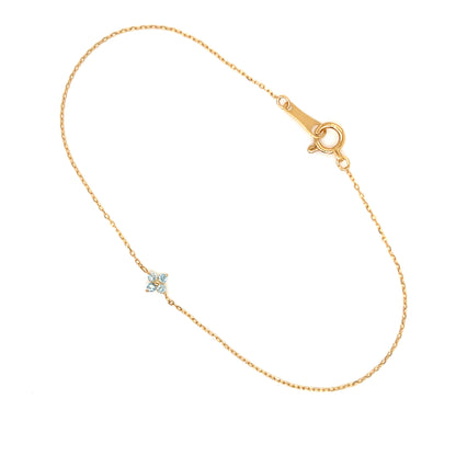 Aquamarine Clover Bracelet