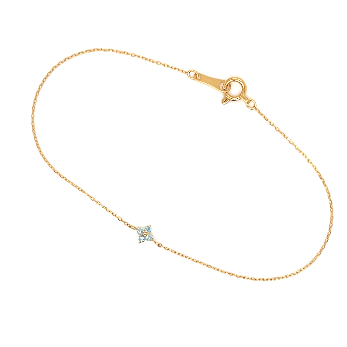Aquamarine Clover Bracelet